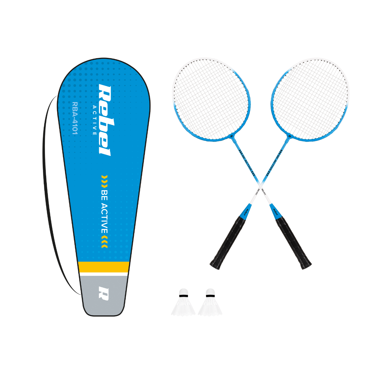 Badminton set, hardened steel, REBEL ACTIVE
