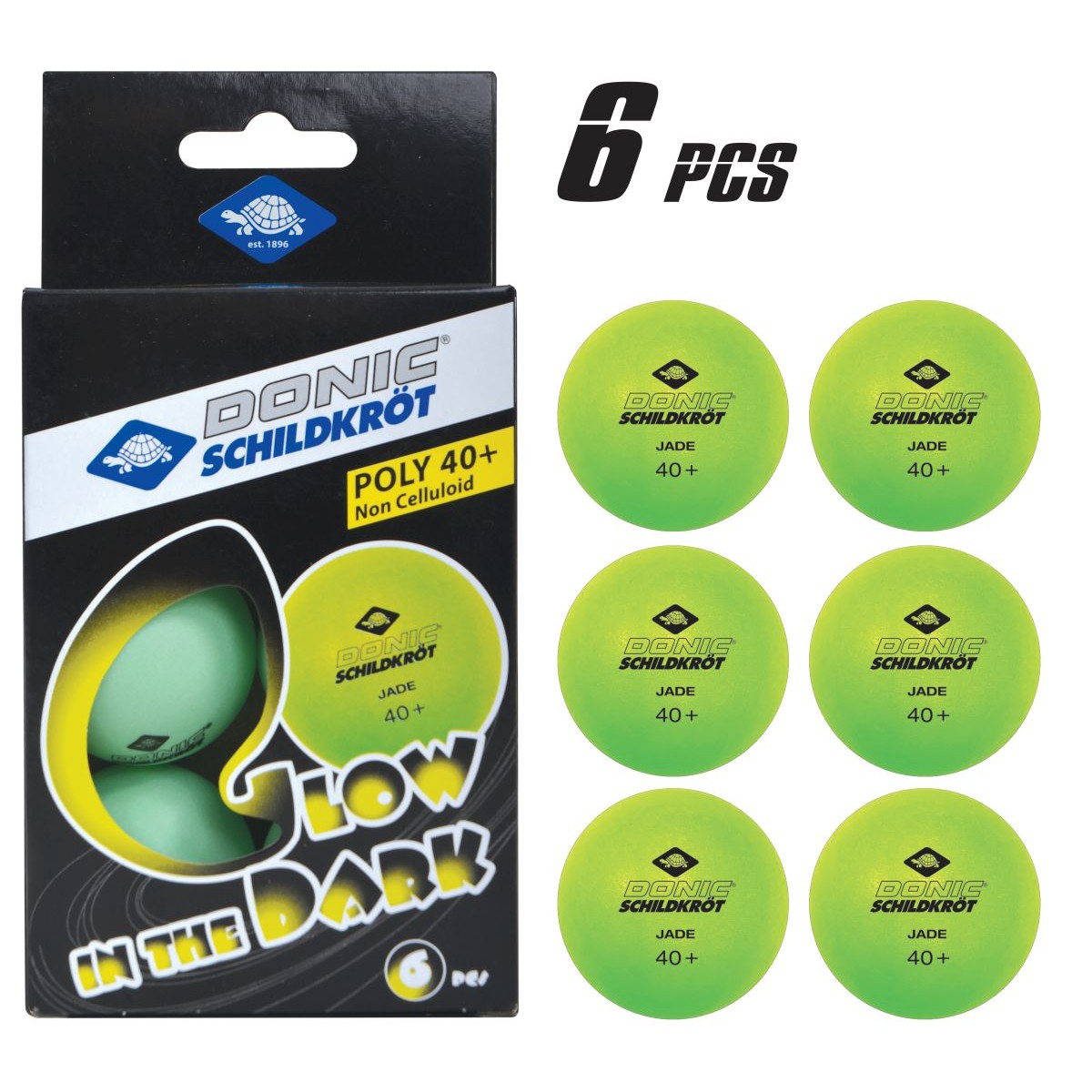 Table tennis balls Donic Jade 40 Glow Inthedark 6pc