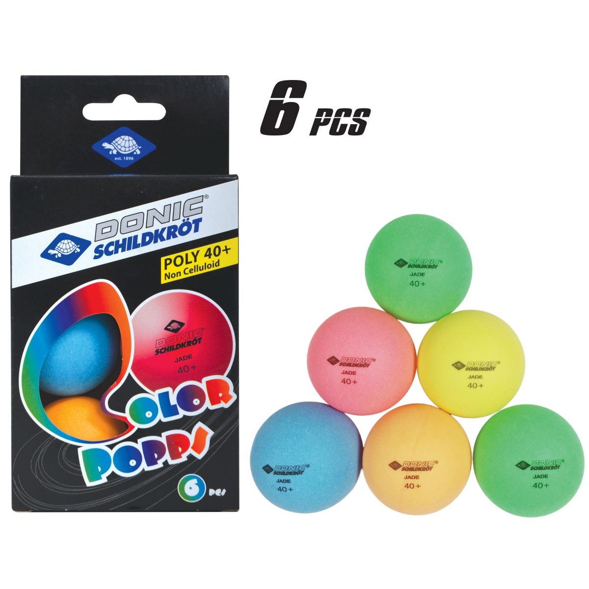 Table tennis balls Donic Jade 40 color POPPS 6 pcs