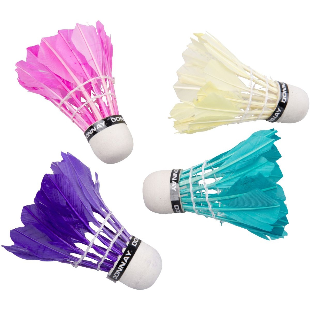 BADMINTONA FEATHER SHICKET DONNAY 5PCS COLOR