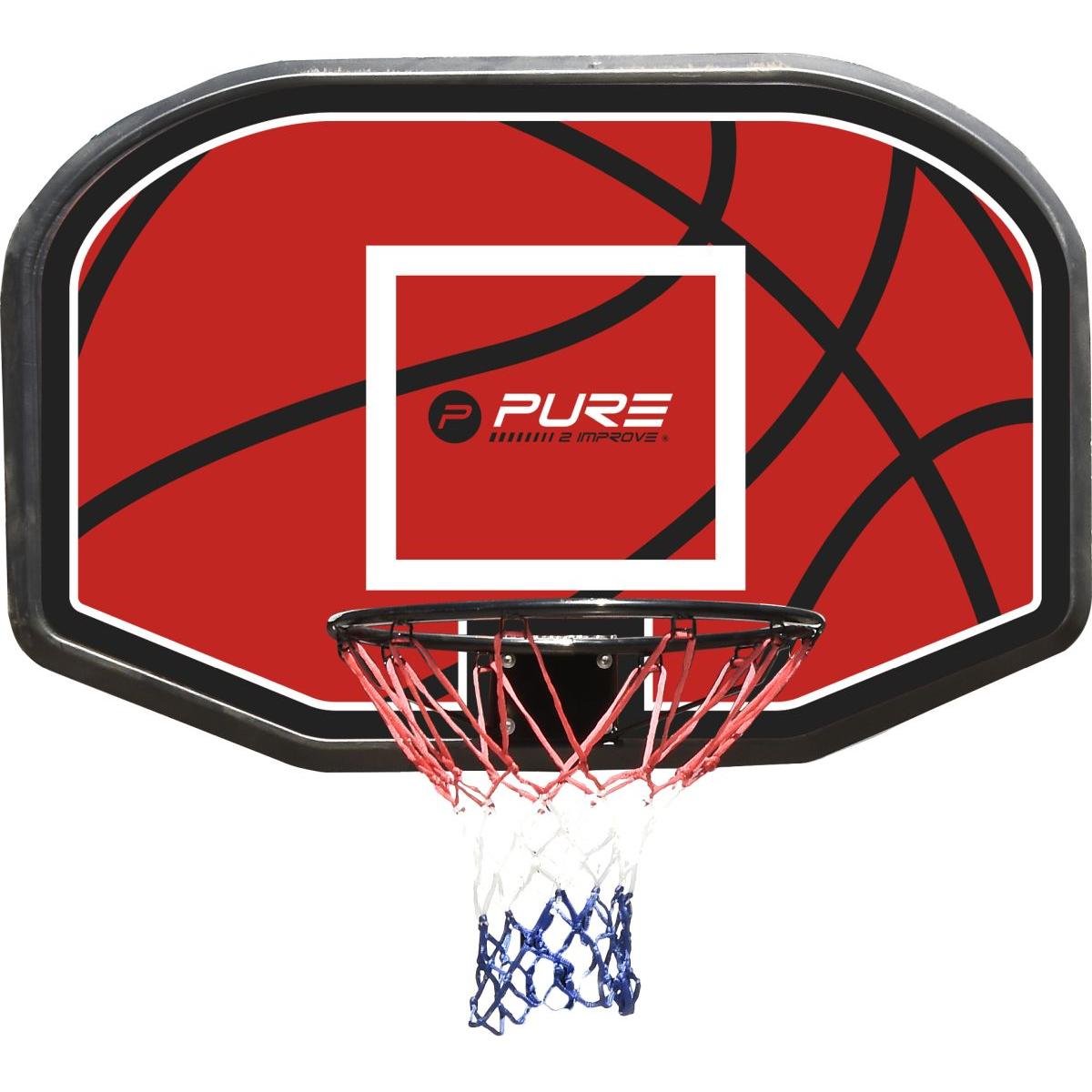 BASKETBALL SHIELD 110x73x3CM RIM 45CM PURE 2 IMPROVE