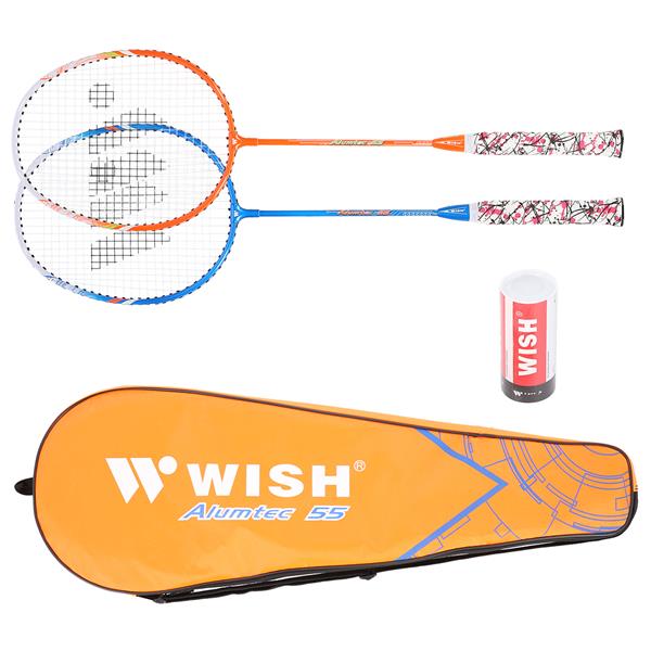 ALUMTEC 55K BADMINTONA RACKET SET 3 PIECE SHUTTLECOCKS Wish