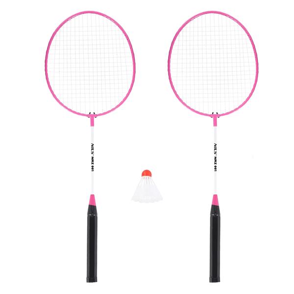 Badminton set NRZ001 BADMINTON SET 2 ROCKETS PINK + SHUTTLE COCKS NILS