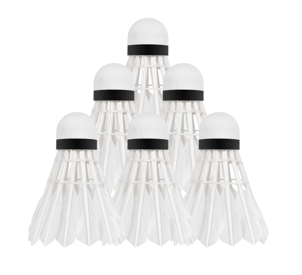 Goose feather badminton shuttlecocks, 6 pcs., REBEL ACTIVE